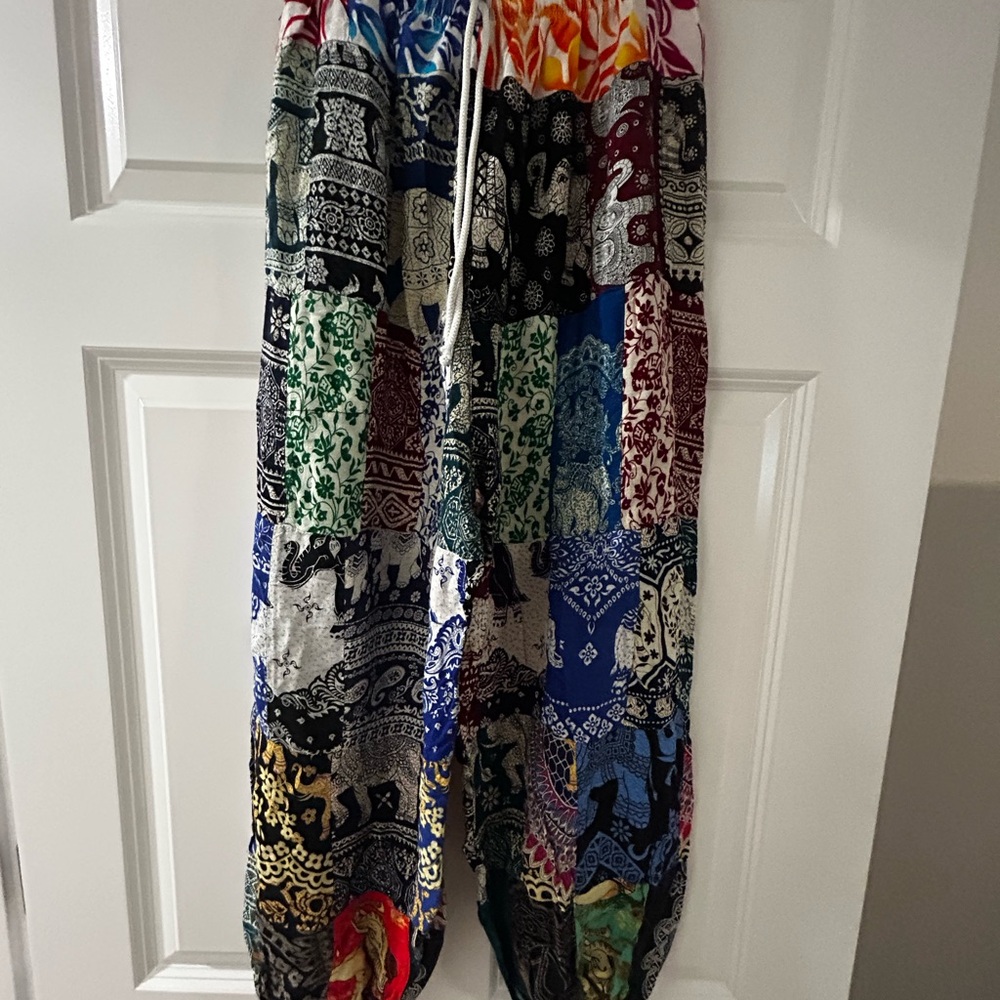 Multicolor Patchwork Kids Pants - image 1